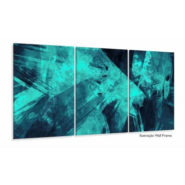 Imagem de Quadro Abstrato Moderno Manchas e Listras Sala Hall 120x60 3