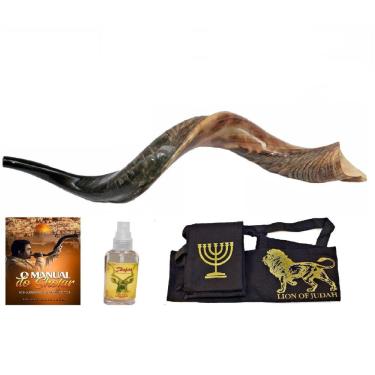 Imagem de Shofar De Chifre Antilope + Livro + Capa - 76 - 80 Cm