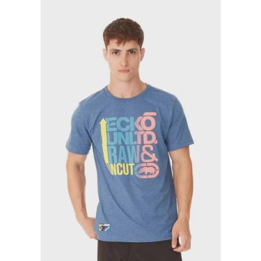 Imagem de Camiseta Ecko Azul Estonado Mescla Estampada