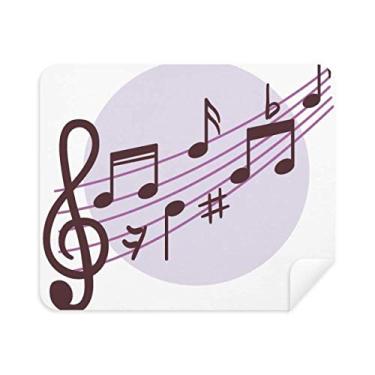 Imagem de Flappg em forma redonda notas musicais pano de limpeza limpador de tela 2 peças tecido de camurça