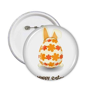 Imagem de Broche de ovo Happy Easter Religion Festival Coelhinho Emblema de botão Decoração 5 peças