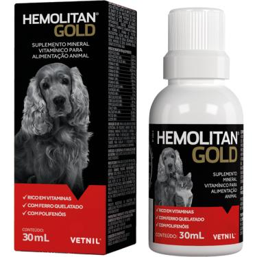 Imagem de Suplemento Vetnil Hemolitan Gold Gotas - 30 mL