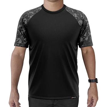 Imagem de Camiseta Manga Curta Adstore Preto e Bope Masculina Térmica UV Segunda Pele Compressão (GG)