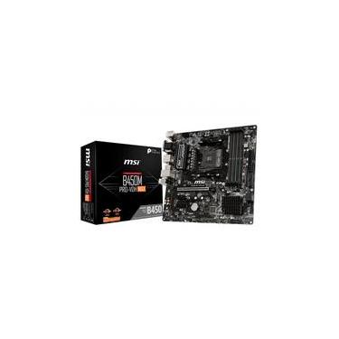 Placa-Mãe MSI B450M Pro-VDH Max p/ AMD AM4, m-ATX, DDR4 