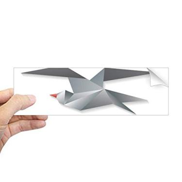 Imagem de DIYthinker Adesivo geométrico abstrato com estampa de origami de corvo retangular, decalque de janela