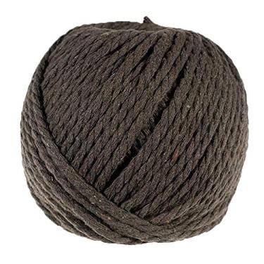 Imagem de Carretéis coloridos de corda de algodão – 4 mm de diâmetro e 50 metros de comprimento – Ótimo para artesanato e macramê feito à mão – Macio ao toque e super versátil (chocolate escuro)