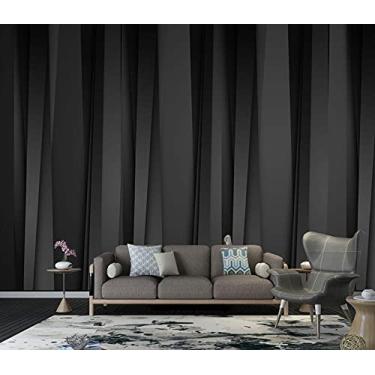 Imagem de Papel de parede personalizado 3D preto branco cinza listras 3D papéis de parede para sala de estar 3D decoração de casa 120 cm (C) × 80 cm (A)