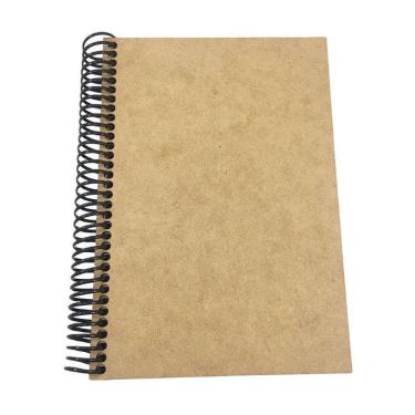 Imagem de Caderno Liso Capa Mdf Com 96 Folhas Woodplan 28X20 Cm