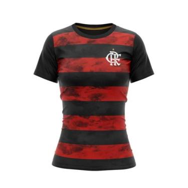 Imagem de Camiseta Flamengo Arbor Feminina - Preto E Vermelho - Braziline