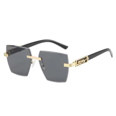 Imagem de Ã“culos de sol sem aro quadrado moda feminino masculino tons vintage na moda ao ar livre óculos de sol feminino masculino tempo de viagem, c1, um tamanho