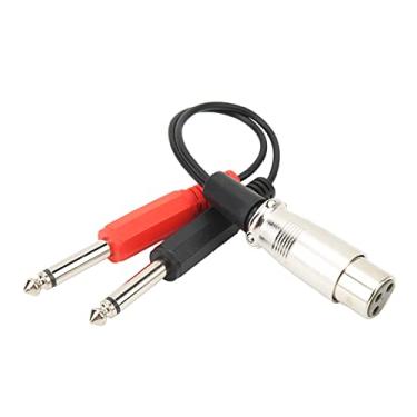 Imagem de KIMISS Dual 1/4 Macho para XLR Fêmea Y ​​Splitter Cabo de Som Adaptador Conversor de Microfone de 7,9 Polegadas