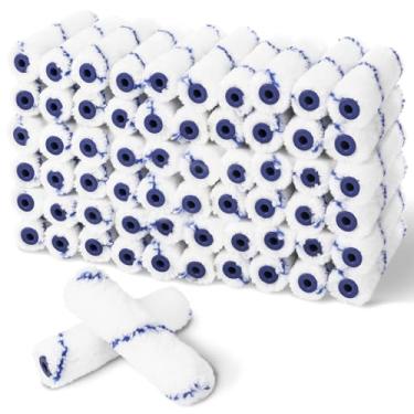 Imagem de PinStone Capas de rolo de tinta de microfibra de 10 cm, cochilo de 1/7.6 cm, pacote com 60, capas de rolo de tinta pequenas, mini rolos para pintura, cochilos de rolo de tinta, uso com todas as tintas