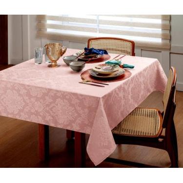 Imagem de Toalha Mesa Retangular de Jacquard 2,15m X 1,40m Rose - MTR ENXOVAIS L
