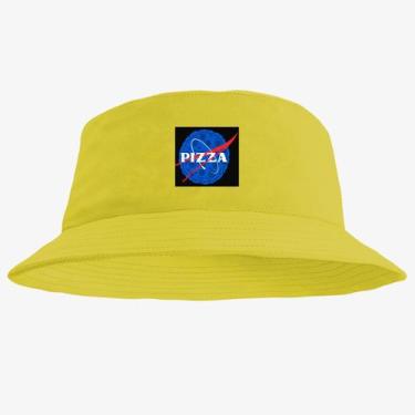 Imagem de Chapéu Bucket Hat Estampado Pizza - MP Moda Masculina, Único, Amarelo