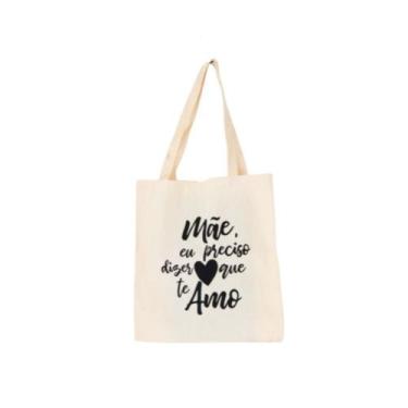 Imagem de Bolsa Feminina Ecobag 100% algodão Estampa MÃE, TE AMO - CARIOCA MAIS