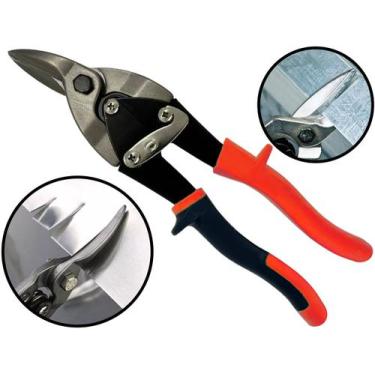 Imagem de Tesoura Tipo Aviação Funileiro Esquerdo Corte Reto Em Chapas Arames 10