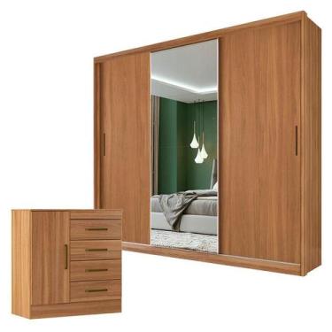 Imagem de Cômoda Montevideu e Guarda Roupa Dalila 32415 Amendola Off White Flex 