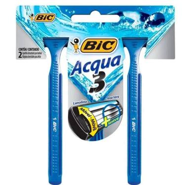 Imagem de Bic Aparelho De Barbear Acqua 3 Azul Com 2 Unid