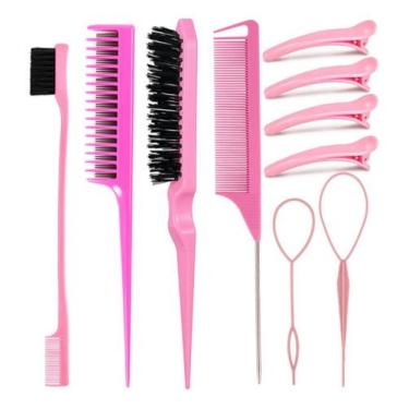 Imagem de Kit Pente Para Cabelo Escova Triplo Rabo 10pcs - Btreyer