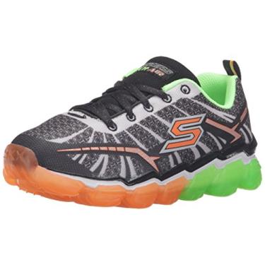 Imagem de Tênis infantil Skechers Skech Air Turbo Shock (criança pequena/criança grande), Black/Lime, 12 Little Kid