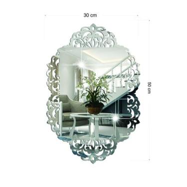 Imagem de Espelho Decorativo Em Acrílico Espelhado Veneziano Moderno 30cmX50cm -