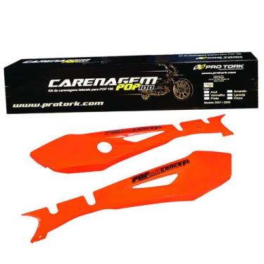 Imagem de Kit Carenagem Lateral Cromo Forte Moto Honda Pop 100 2007 a 2009 Subst