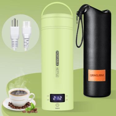 Imagem de Chaleira elétrica de viagem QRAGJBM portátil 450mL 300W verde