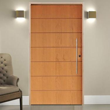 Imagem de Kit Porta de Madeira Pivotante 210x102cm Batente 14cm Fechadura 803 Ro