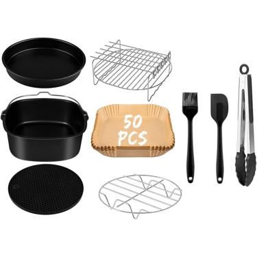 Imagem de 9 PCS Acessório Air Fryer, 5.5L Acessórios para frituras de ar quente para Philips, Ninja, Princesa, Innsky, Tefal, Cecotec - Lavagem de louça Safe/1282