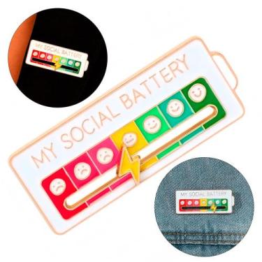 Imagem de Pin My Social Battery Broche Bateria Social Mood Tracker - Things Nerd