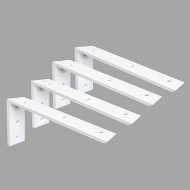 Imagem de Walwe Suporte De Bancada, Pacote Com 4 Unidades, 18 Polegadas, Resistente, 3/8 Espessura, Bancada Em Granito Branco, X8 X2,5, Prateleira L, Corbels Lareira Para Bancadas Q
