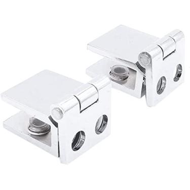 Imagem de AMITVA Conjunto de 8 dobradiças para portas de vidro, clipe retangular ajustável de 5 mm a 8 mm, para dobradiças de portas de vidro de armário