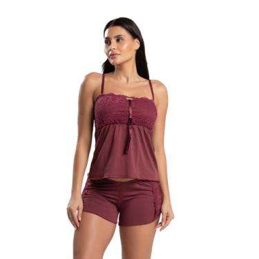 Imagem de Baby Doll Feminino Julia  Short Doll em Microfibra com Renda  IMI Ling