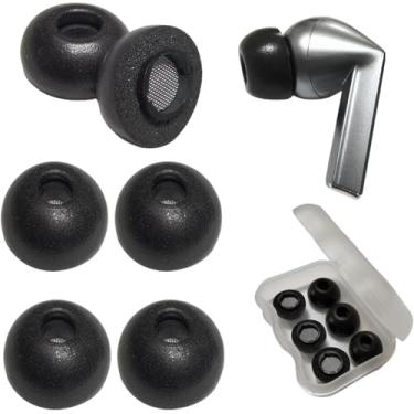 Imagem de Luckvan Pontas De Espuma Viscoelástica Para Fones Ouvido Substituição Samsung Galaxy Buds3 Pro, Estojo Preto Encaixe No Fone Ouvido, Tamanho Grande, Pares