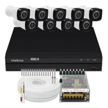 Imagem de Kit Cftv 09 Cameras Segurança Hd Dvr Intelbras 1116 S/ HD