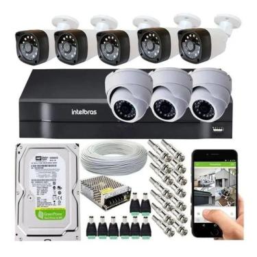 Imagem de Kit Cftv 8 Câmeras Segurança Hd 720p Dvr Mhdx Intelbras