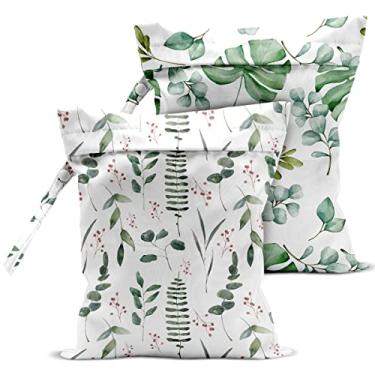 Imagem de zcyxuuw 2 Peças De Bolsa Molhada, Seca Para Maiô, Viagem, Praia, Piscina, Fraldas, Roupas Sujas Ioga, Artigos Higiene Pessoal, Maquiagem, Presente Aniversário Amantes Estampa Leopardo E Chita.