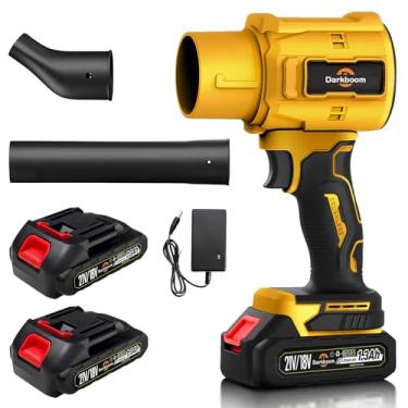 Imagem de Darkboom Soprador de folhas portátil sem fio com soprador turbo de 45.000 RPM 2 peças, um carregador adaptador e dois tipos de dutos de ar, soprador de ar para espaço pequeno, espanador de ar