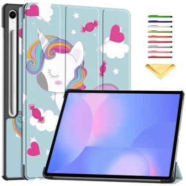 Imagem de UUcovers Capa para Samsung Galaxy Tab S10 FE+/S10 FE Plus 13,1 polegadas modelo 2025 (SM-X620/SM-X626B), suporte triplo de couro sintético inteligente e capa rígida à prova de choque com despertar