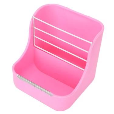 Imagem de OKJHFD 2 em 1 Pet Bowl Rack Hay Cat Pequenos Animais Coelho Grama Quadro Alimentador Prateleira Externa Fixa Rosa para Coelhos Chinchila Cobaia
