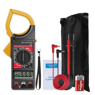 Imagem de Alicate Amperímetro Digital Portátil, Multímetro com Display LCD, Medidor de Tensão CA/CC, 50mm de Abertura, com Estojo