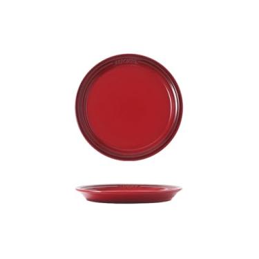Imagem de Prato de carne de cerâmica sólida Dumb bolo prato de frutas redondo criativo - prato de 17,78 cm - vermelho