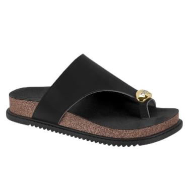 Imagem de Sandália Birken Feminina de Dedo – Metalizada, Confortável e Tendência (Preto, BR, Adulto, Numérico, 35)