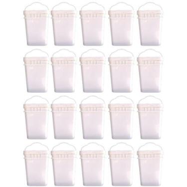 Imagem de Balde Retangular Para Bolo Com Tampa Lacre 20L - 20 Pçs - Nastripack