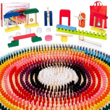 Imagem de Conjunto de dominó Timfuis, 1000 unidades para crianças com 20 blocos 