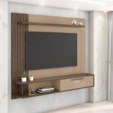 Imagem de Painel para Tv 50 Polegadas 160,2cm X 136cm Jeri Cinza/Carvalho