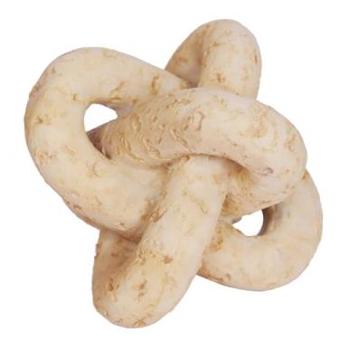 Imagem de Decoração de 3 elos de nó moderno bege travertino decorações de mesa de centro escultura de nó geométrico estátua rústica de resina pequena decoração de prateleira de entrada boho decoração de elos de