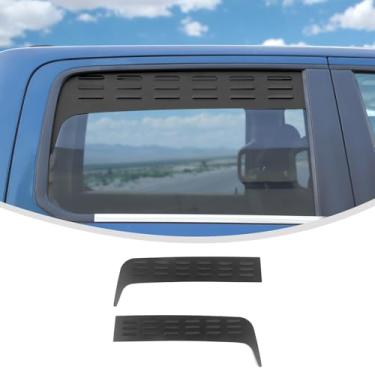 Imagem de Linskip Persianas de ventilação de janela traseira de alumínio compatíveis com Dodge RAM 1500 2018-2025+ 2018-2025, defletores de chuva com persianas para janelas de porta traseira, acessórios