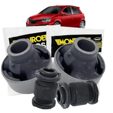 Imagem de Kit 4 Buchas da Bandeja de Suspensão Dianteira 011.2602 011.2748 Compativel com Etios Hatch e Sedan 2012 a 2021