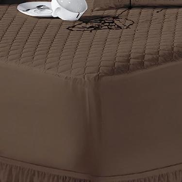 Imagem de Conjunto Impermeável para Colchão Casal Queen Tabaco com Saia box